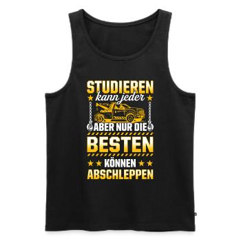 Studieren Kann Jeder Die Besten Können Abschleppen - Männer Premium Bio Tank Top - Schwarz - Vorne - Michal (187cm)