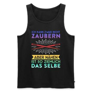 Zwar Nicht Zaubern Aber Nähen Ist Das Selbe - Männer Premium Bio Tank Top - Schwarz - Vorne - AI Model Male 178 light (178cm)