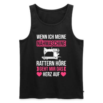 Nähmaschine Rattern Höre Geht Mir Das Herz Auf - Männer Premium Bio Tank Top - Schwarz - Vorne - Michal (187cm)