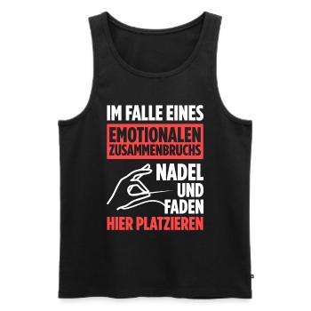 Emotionalen Zusammenbruchs Nadel Und Faden - Männer Premium Bio Tank Top - Schwarz - Vorne - Michal (187cm)