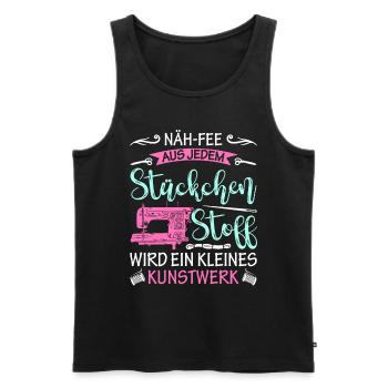 Näh-Fee Aus Jedem Stückchen Stoff Kleines Kunstwer - Männer Premium Bio Tank Top - Schwarz - Vorne - Michal (187cm)