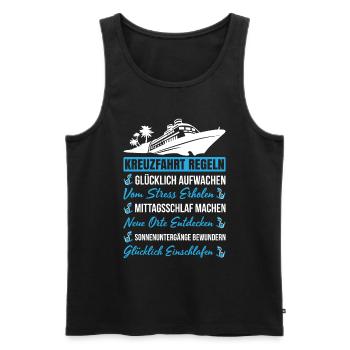 Kreuzfahrt Regeln Glücklich Aufwachen - Männer Premium Bio Tank Top - Schwarz - Vorne - AI Model Male 178 light (178cm)