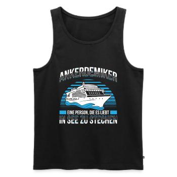 Ankerdemiker Person Die Es Liebt In See Zu Stechen - Männer Premium Bio Tank Top - Schwarz - Vorne - Michal (187cm)