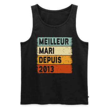 10 years Wedding Anniversary - Men's Premium Organic Tank Top - black - Front - AI Model Male 178 light (178cm)