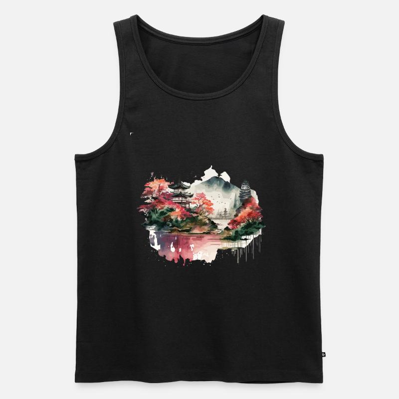 Berg - Männer Premium Bio Tank Top - Schwarz