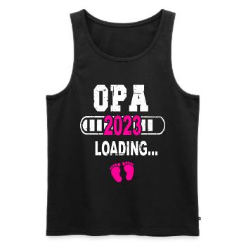 Opa Werdender Opa Schwangerschaft Verkündung - Männer Premium Bio Tank Top - Schwarz - Vorne - AI Model Male 178 light (178cm)