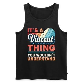 Name Vincent Geschenk - Männer Premium Bio Tank Top - Schwarz - Vorne - AI Model Male 178 light (178cm)