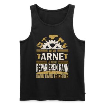 Arne Name Geschenk Geburtstag - Männer Premium Bio Tank Top - Schwarz - Vorne - Michal (187cm)