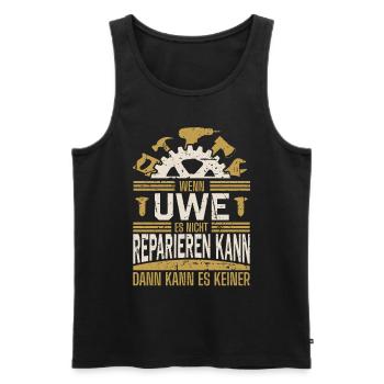 Uwe Name Geschenk Geburtstag - Männer Premium Bio Tank Top - Schwarz - Vorne - Michal (187cm)