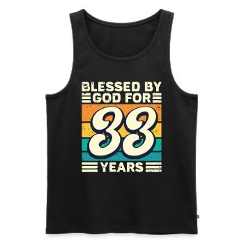 33 Birthday Gift Years Funny Saying - Men's Premium Organic Tank Top - black - Front - Michal (187cm)