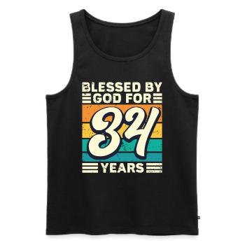34 Birthday Gift Years Funny Saying - Men's Premium Organic Tank Top - black - Front - Michal (187cm)