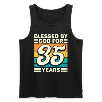 35 Birthday Gift Years Funny Saying - Men's Premium Organic Tank Top - black - Front - Michal (187cm)