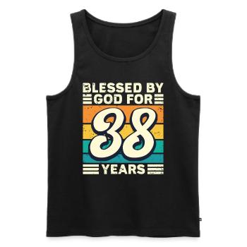 38 Birthday Gift Years Funny Saying - Men's Premium Organic Tank Top - black - Front - Michal (187cm)