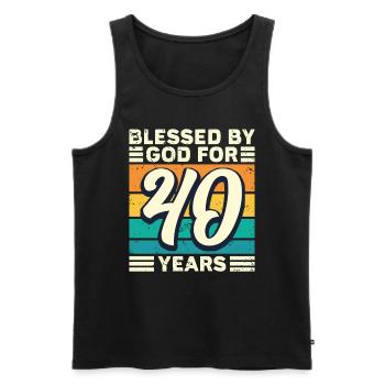 40 Birthday Gift Years Funny Saying - Men's Premium Organic Tank Top - black - Front - Michal (187cm)