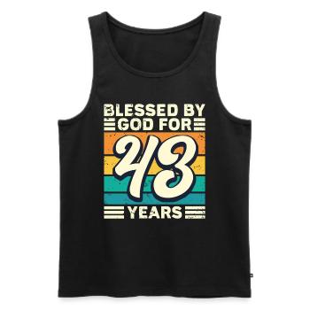 43 Birthday Gift Years Funny Saying - Men's Premium Organic Tank Top - black - Front - Michal (187cm)