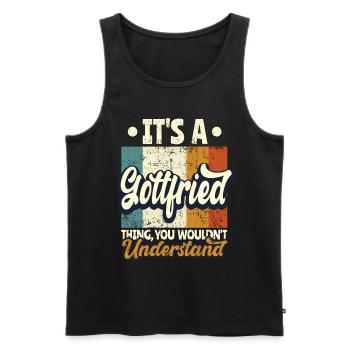 Name Gottfried Gift Birthday Saying - Men's Premium Organic Tank Top - black - Front - Michal (187cm)