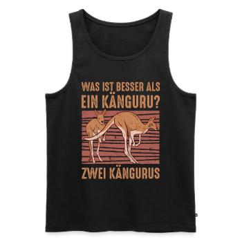 Was ist besser als ein Känguru? Zwei Kängurus - Männer Premium Bio Tank Top - Schwarz - Vorne - Michal (187cm)