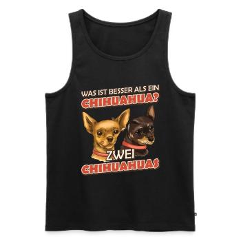 Was ist besser als ein Chihuahua? Zwei Chihuahuas - Männer Premium Bio Tank Top - Schwarz - Vorne - Michal (187cm)