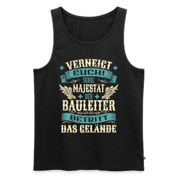 Bauleiter Geschenk Lustige Sprüche - Männer Premium Bio Tank Top - Schwarz - Vorne - Michal (187cm)