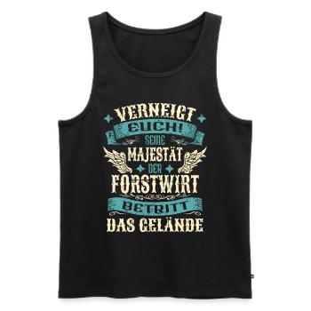 Forstwirt Geschenk Lustige Sprüche - Männer Premium Bio Tank Top - Schwarz - Vorne - Michal (187cm)