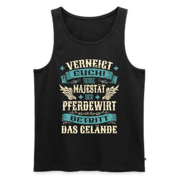 Pferdewirt Geschenk Lustige Sprüche - Männer Premium Bio Tank Top - Schwarz - Vorne - AI Model Male 178 light (178cm)