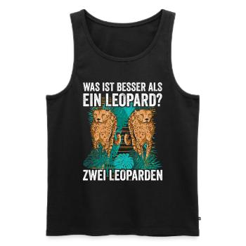 Was ist besser als ein Leopard? Zwei Leoparden - Männer Premium Bio Tank Top - Schwarz - Vorne - AI Model Male 178 light (178cm)