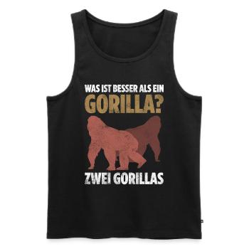 Was ist besser als ein Gorilla? Zwei Gorillas - Männer Premium Bio Tank Top - Schwarz - Vorne - Michal (187cm)