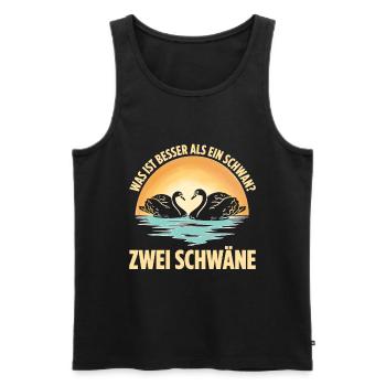 Was ist besser als ein Schwan? Zwei Schwäne - Männer Premium Bio Tank Top - Schwarz - Vorne - Michal (187cm)