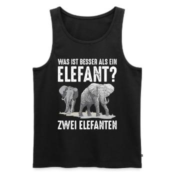 Was ist besser als ein Elefant? Zwei Elefanten - Männer Premium Bio Tank Top - Schwarz - Vorne - Michal (187cm)