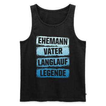 Ehemann Vater Langlauf Legende Skilangläufer Skate - Männer Premium Bio Tank Top - Schwarz - Vorne - Michal (187cm)