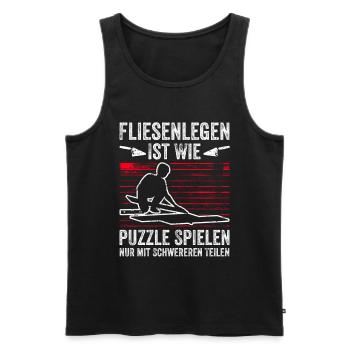 Fliesenlegen Für Fliesenleger Fliesenlegermeister - Männer Premium Bio Tank Top - Schwarz - Vorne - Michal (187cm)