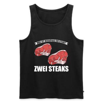 Was ist besser als ein Steak? Zwei Steaks Lieblibg - Männer Premium Bio Tank Top - Schwarz - Vorne - Michal (187cm)