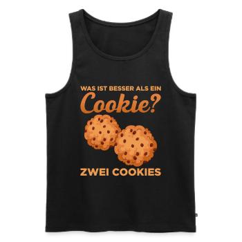 Was ist besser als ein Cookie? Zwei Cookies Liebli - Männer Premium Bio Tank Top - Schwarz - Vorne - Michal (187cm)