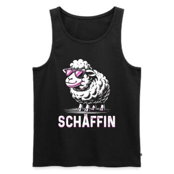 Chef Chefin Schaf Geschenk Schäfin Spruch - Männer Premium Bio Tank Top - Schwarz - Vorne - Michal (187cm)