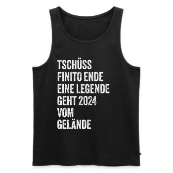 Pension de retraité 2024 Dictons Cadeau de retraite - Débardeur bio Premium Homme - noir - Devant - Michal (187cm)