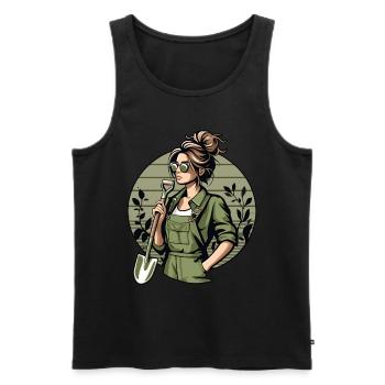 Garten Geschenk Gärtnerin Geburtstag Geschenk - Männer Premium Bio Tank Top - Schwarz - Vorne - Michal (187cm)
