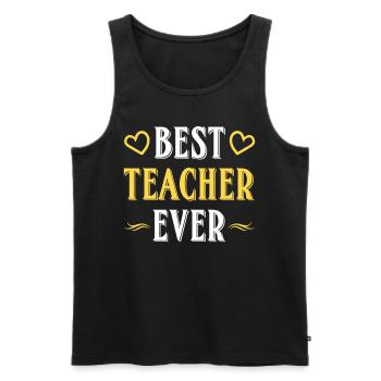 Bester Lehrer aller Zeiten - Männer Premium Bio Tank Top - Schwarz - Vorne - AI Model Male 178 light (178cm)
