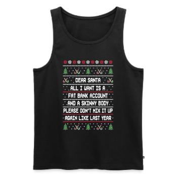 dear Nicholas fat bank account slim body - Men's Premium Organic Tank Top - black - Front - Michal (187cm)