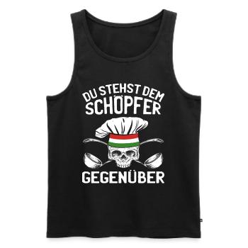 Koch Italien Küche - Schöpfer Gegenüber - Männer Premium Bio Tank Top - Schwarz - Vorne - Michal (187cm)