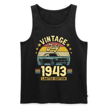 Birthday Party July 1943 80 years anniversary - Men's Premium Organic Tank Top - black - Front - Michal (187cm)