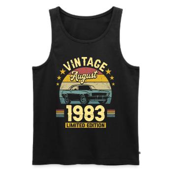 Birthday Party August 1983 40 years anniversary - Men's Premium Organic Tank Top - black - Front - Michal (187cm)