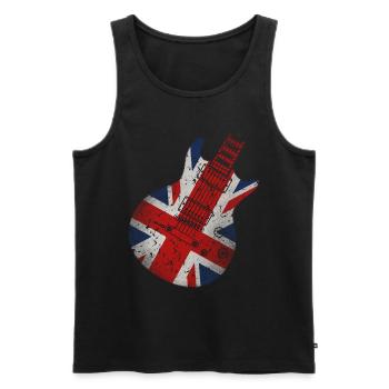 Union Jack Gitarre - Männer Premium Bio Tank Top - Schwarz - Vorne - Michal (187cm)