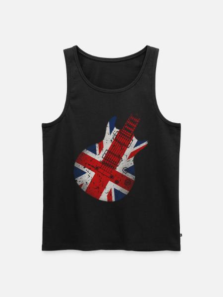 Union Jack Gitarre - Männer Premium Bio Tank Top - Schwarz