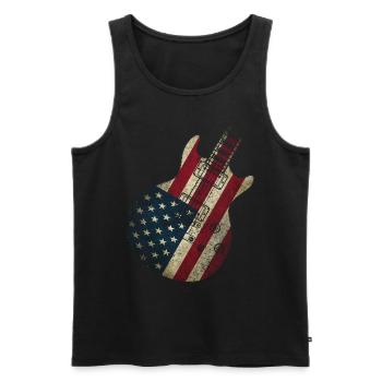 USA Flag Guitare - Débardeur bio Premium Homme - noir - Devant - Michal (187cm)