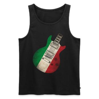 Italie Flag Guitare - Débardeur bio Premium Homme - noir - Devant - Michal (187cm)