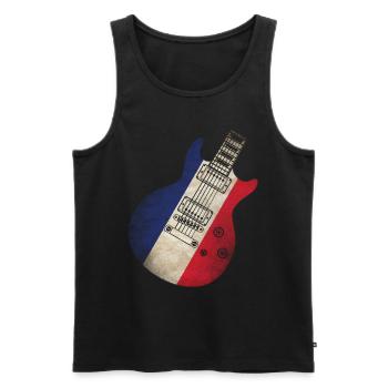 France Flag Guitare - Débardeur bio Premium Homme - noir - Devant - Michal (187cm)