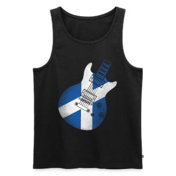 Schottland Flagge Gitarre - Männer Premium Bio Tank Top - Schwarz - Vorne - Michal (187cm)