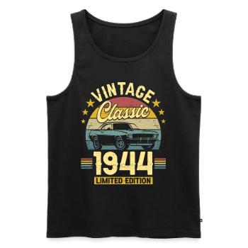 Vintage Car Year 1944 80 Years Anniversary - Men's Premium Organic Tank Top - black - Front - Michal (187cm)