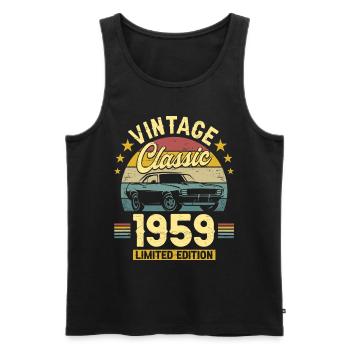 Vintage Car Year 1959 65 Years Anniversary - Men's Premium Organic Tank Top - black - Front - AI Model Male 178 light (178cm)