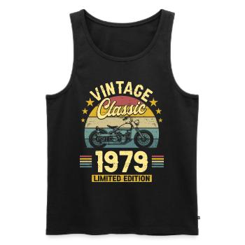 Motorcycle Year 1979 Biker 45 Years Anniversary - Men's Premium Organic Tank Top - black - Front - AI Model Male 178 light (178cm)